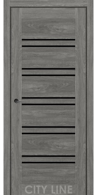 Межкомнатные двери CityLine Express TERENZA korfad-express-terenza-artvud-grei-oscar-collection-s-cernym-steklom